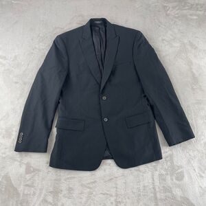 John Varvatos‎ USA Sports Coat Blazer Men 38 Black Stripe 100% Worsted Wool